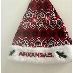 Arkansas Razorbacks Santa Hat Ugly Christmas Sweater Style Fleece Lined‎